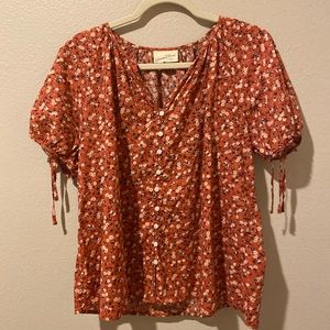 Ditzy Red Floral Blouse - Target